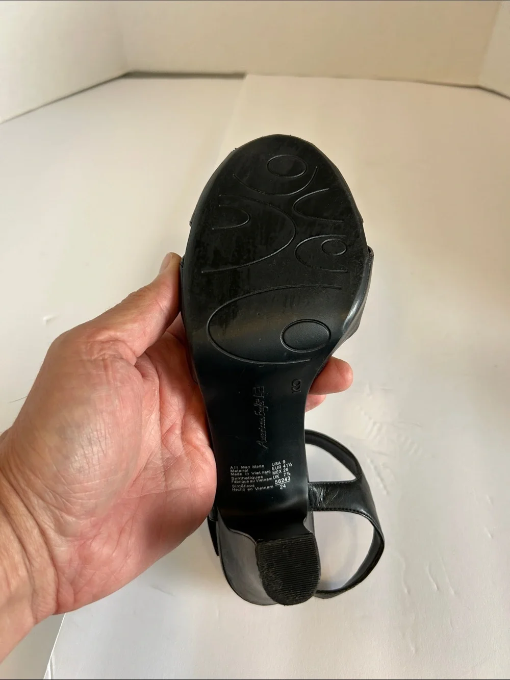 American Eagle Outfitters Black Peep-Toe Heeled Sandals BLACK KENLEY